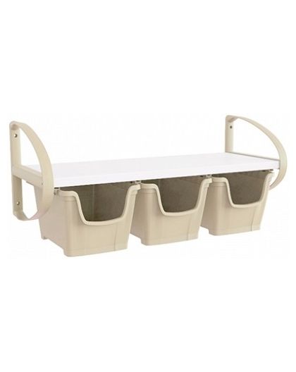 Полка Dely maxi с 3 корзинами mini 812 х 319 х 360мм (слоновая кость)