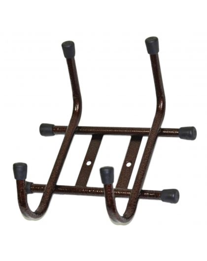 Вешалка настенная 2-х рожковая, коричневая, трубка