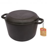 Кастрюля чугун 6,0л с крышкой-сковородой d26см h16см