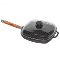 Сковорода-гриль чугун 26х26см h4,5см съем/руч стекл/кр