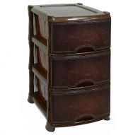 Комод 3-х секционный с декором КОЖА 75*39*47см