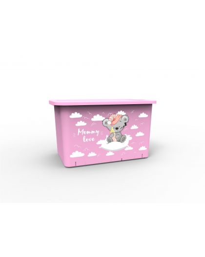 Контейнер для игрушек 15л Mommy love (нежно-розовый) 396х241х232мм