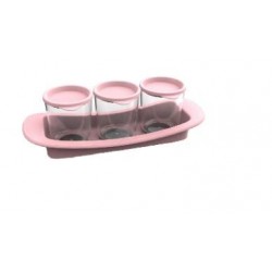 Набор для кухни Magic 3 (нежно-розовый) 3х300мл с эластичными крышками