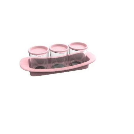 Набор для кухни Magic 3 (нежно-розовый) 3х300мл с эластичными крышками