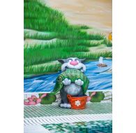 Фигура Кот в ведре 31*26*40см