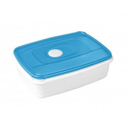 Емкость для СВЧ MICRO TOP BOX прямоугольная 0,3л голубой прозрачный
