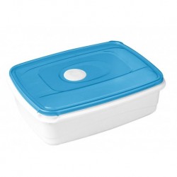 Емкость для СВЧ MICRO TOP BOX прямоугольная 1,3л голубой прозрачный