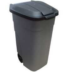 Бак для мусора с крышкой на колесах 110л серый 515х545х840мм