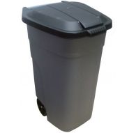 Бак для мусора с крышкой на колесах 110л серый