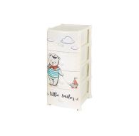 Комод 4-х секц. с декором Хэппи Кидс с ручками