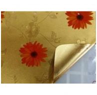 Клеенка Transparent Golden/Silver embossed PVC Tablecloth 1,40м*20м