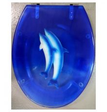 Сиденье для унитаза ZALEL Aqua (прозрачная с рисунком) стеклопластик