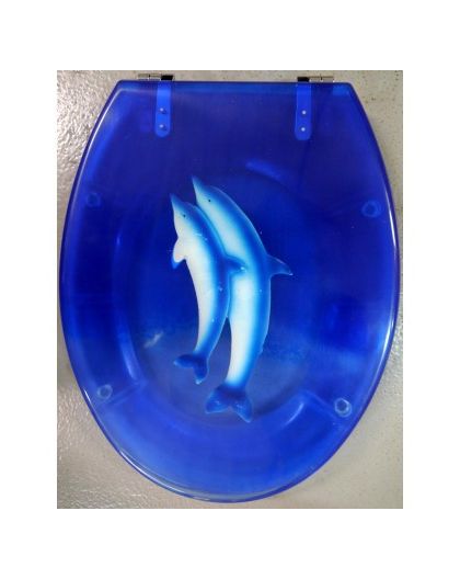 Сиденье для унитаза ZALEL Aqua (прозрачная с рисунком) стеклопластик