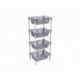Этажерка с корзинками  Krita 4-х секционная (сиреневый туман) 401,4*301,4*934,5 мм