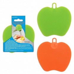 Щетка для мытья посуды, овощей и фруктов Вкусное яблоко 11*11см (силиконовая)