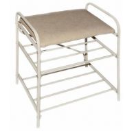 Банкетка-этажерка для обуви 2-х ярусная, с мягким сиденьем (бежевый)