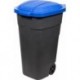 Бак для раздельного сбора мусора с крышкой на колесах 110л синий 515х545х840