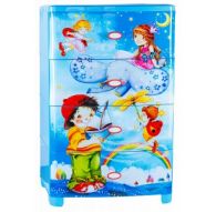 Комод широкий детский Сказочные сны голубой 555х435х895мм