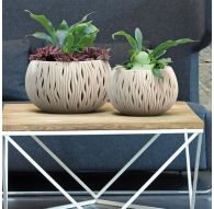 Кашпо SANDY BOWL с вкладышем d37, h21см 9л кремовый