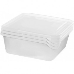 Набор контейнеров для заморозки продуктов Frozen 3 шт по 0,45 л квадратные прозрачный
