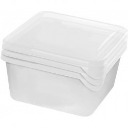 Набор контейнеров для заморозки продуктов Frozen 3 шт по 0,75 л квадратные прозрачный