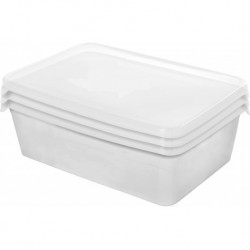 Набор контейнеров для заморозки продуктов Frozen 3 шт по 1,35 л прямоугоньные прозрачный
